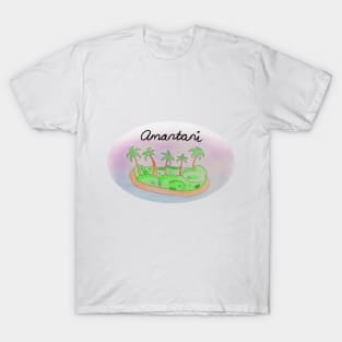 Amantaní Island travel, beach, sea and palm trees. Holidays and rest, summer and relaxation T-Shirt